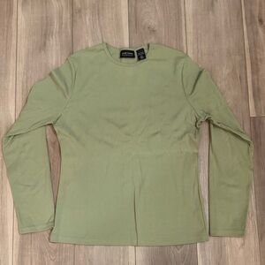 New York & Company Sage Green Cotton Top